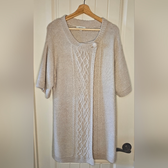 [MERONA] Beige Elbow Length Sweater/Jacket Double Button Neckline《XL》 - Picture 1 of 12